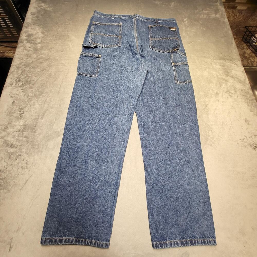 Berne Jeans Jeans Mens 40x32 Blue Medium Wash Straight Relaxed Denim Pockets - Picture 8 of 9